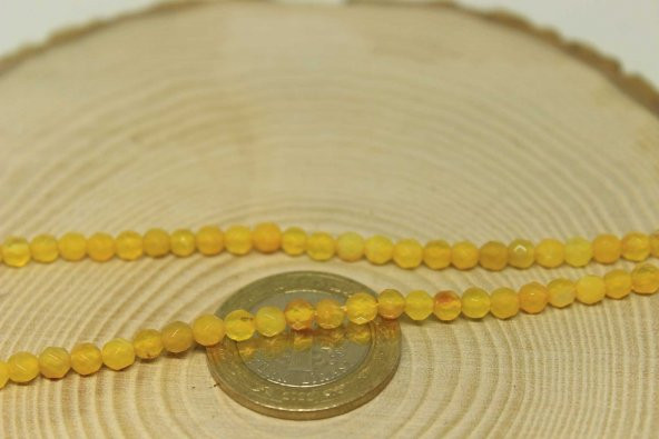 Akik Taşı Faset Kesim 4mm/10 adet (24040-1) ürün görseli