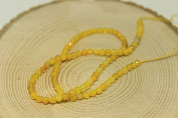 Akik Taşı Faset Kesim 4mm/10 adet (24040-1) - Resim 2