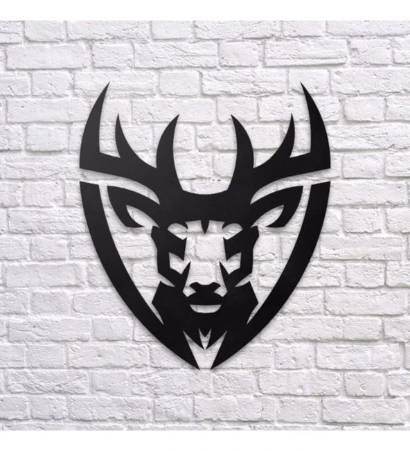 Balp Metal Lazer Kesim Metal Tablo Kaptan Geyik Figürlü Dekoratif Duvar Süsü Otantik Tablo 35x40 cm - 2