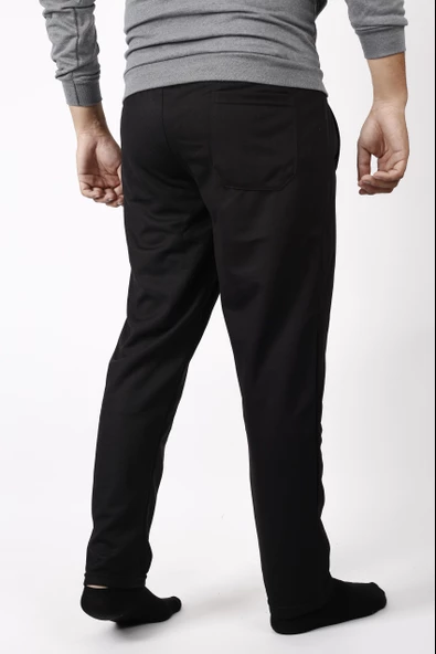 Erkek Siyah Düz Paça Yumuşak Petek Kumaş Rahat Eşofman Altı 22EESAH566 - 4