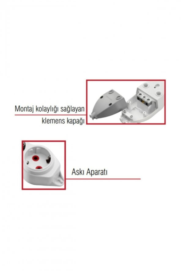 4lü 3 Metre Kablolu Topraklı Uzatma Grup Priz Beyaz - 2