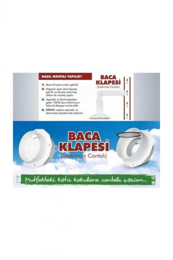 Aspiratör Baca Klapesi KOKUMATİK Çekvalfi Çekvalf Davlumbaz Klapa - Resim 2