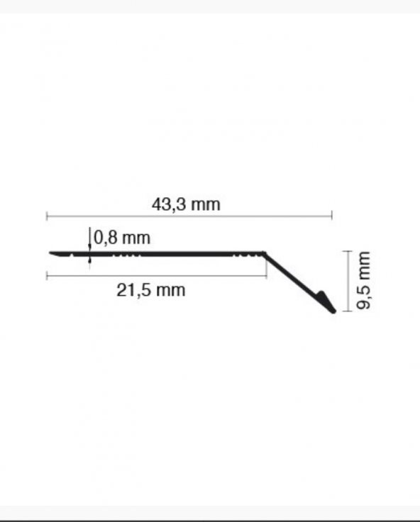 90cm Gri 50mm Kot Farkı Kapı Eşik Profili - 2