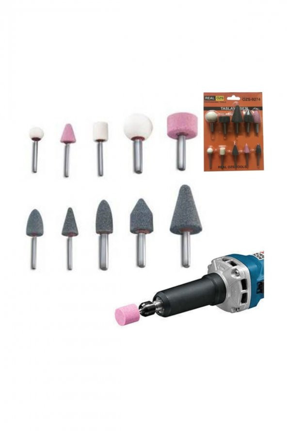 10 Parça Mini Taşlama Seti Gravür Taşlama Ucu - 2