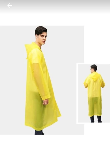 Eva Trend Unisex Siyah Yağmurlık  Sarı Standart - Resim 3