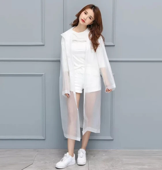 Eva Trend Unisex Siyah Yağmurlık  Siyah Standart - 8