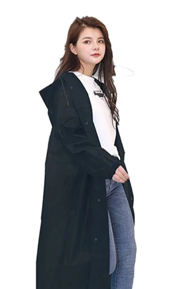 Eva Trend Unisex Siyah Yağmurlık  Siyah Standart - 3