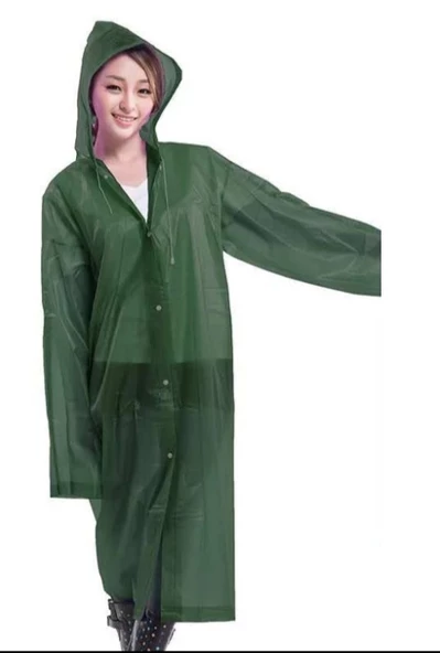 Eva Trend Unisex Siyah Yağmurlık  Haki Standart - 3