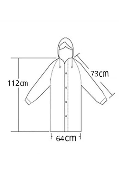Eva Trend Unisex Siyah Yağmurlık  Lacivert Standart - 4