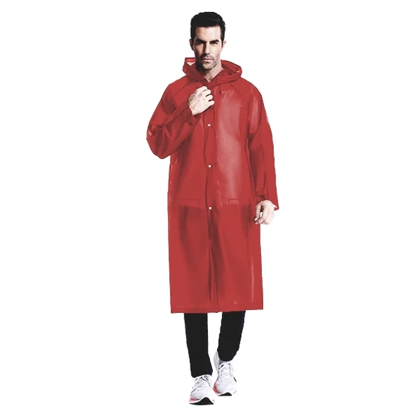 Eva Trend Unisex Siyah Yağmurlık  Bordo Tek Ebat - 2