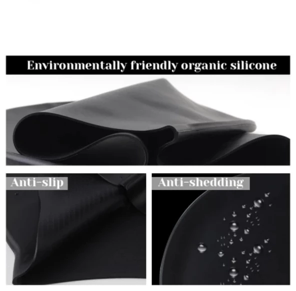 Siyah Silikon Renkli Bone Düzrenk Slikon Bone  Siyah Standart - Resim 6