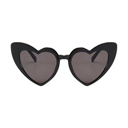 Kalp Çerçeve Güneş Gözlüğü Cat Eye Kalp Gözlük Siyah Tek Ebat - 3