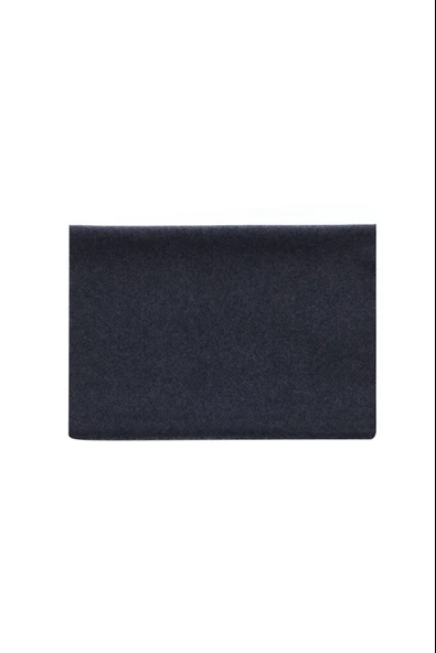 Erkek Düz Siyah Yün Atkı Füme Tek Ebat - 9