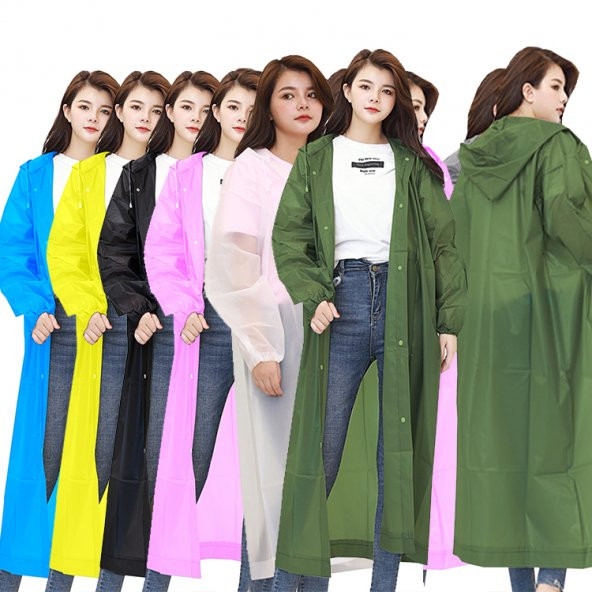 Raıncoat Yağmurluk - Siyah  Haki Tek Ebat - 3