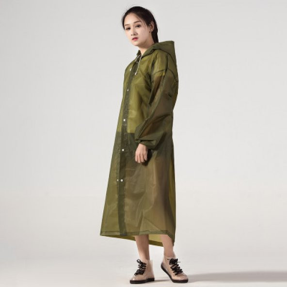 Raıncoat Yağmurluk - Siyah  Haki Tek Ebat - 6