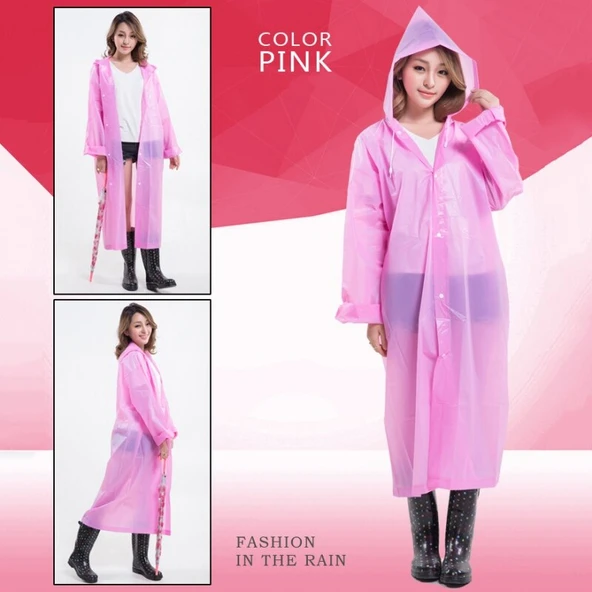 Raıncoat Yağmurluk - Siyah  BEYAZ-SARI-PEMBE-SİYAH-GRİ XL - Resim 11