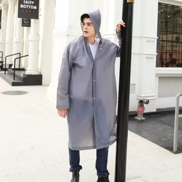 Marlux Raincoat Eva Yağmurluk   Gri Tek Ebat