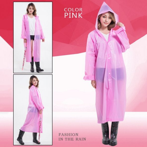 Marlux Raincoat Eva Yağmurluk Pembe Tek Ebat - 5