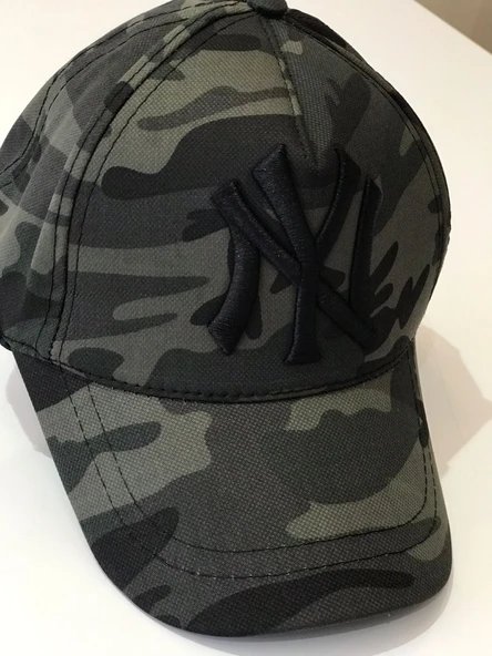 Lacivert New York Yankees Baskılı Şapka  Kamuflaj Karacı Tek Ebat - Resim 5