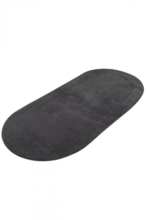 Hayel Home Füme Kaymaz Taban Oval Yolluk Halı