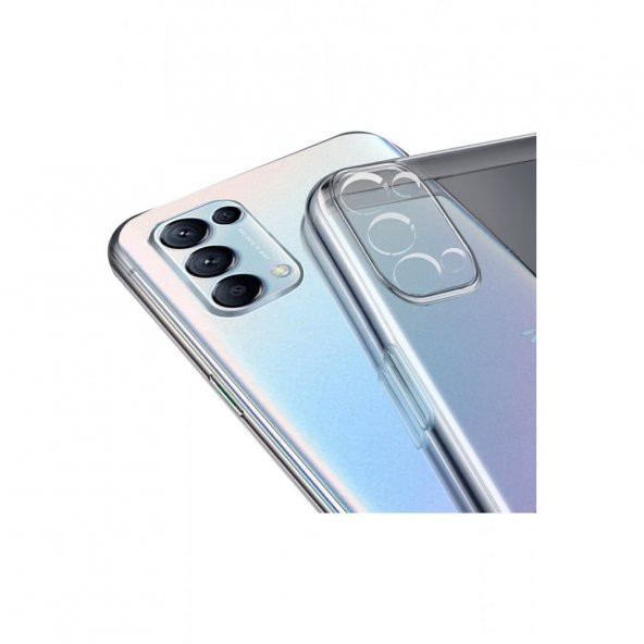 FitCase Oppo Reno 5 Kılıf Kamera Korumalı Silikon Şeffaf Arka Kapak - 2