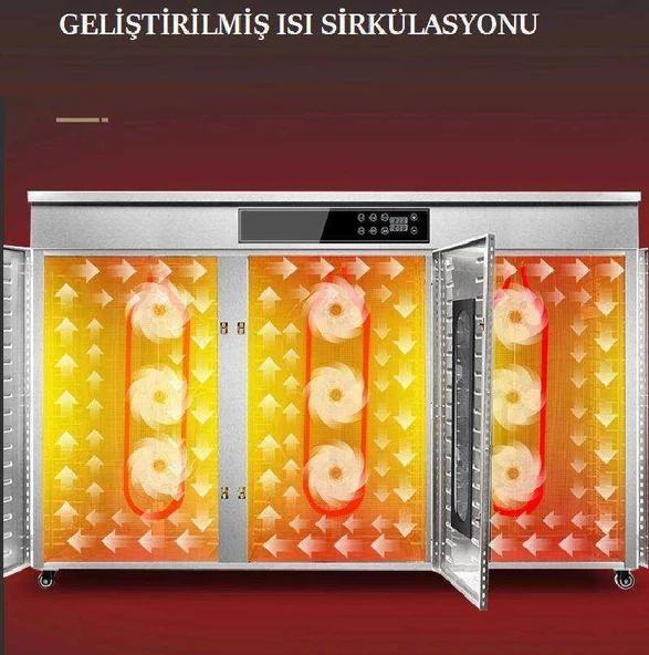 Dalle LT-021 Dijital, Paslanmaz Çelik Gıda ve Meyve Kurutma Makinesi 60 Katmanlı - 8
