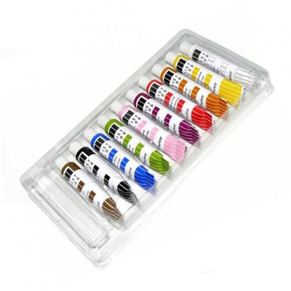 Akrilik Boya 10 Renk 9 Ml Tüp 1 Paket 10 Lu Akrilik Boya Seti - 2