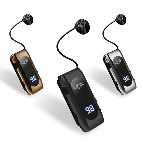 LinkTech V80 Pro Bluetooth Kulaklık Ekranlı Makaralı Titreşimli