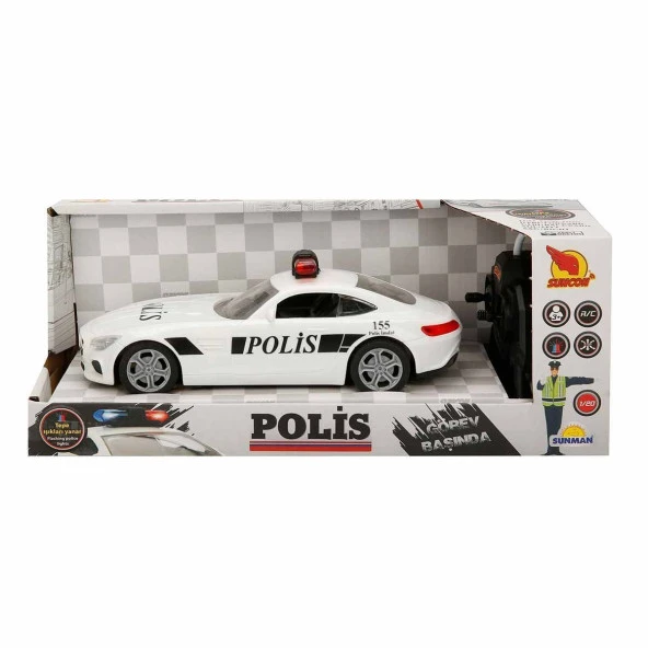 20357 Uzaktan Kumandalı Suncon Işıklı Polis Arabası 21 cm - 2