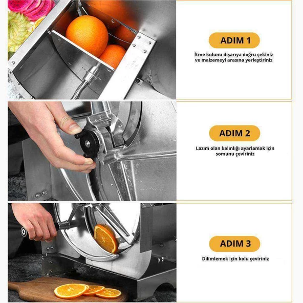 Dalle Manuel Ayarlanabilir Paslanmaz Çelik Meyve Sebze Dilimleme - 2