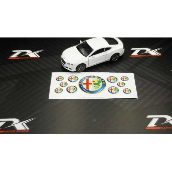 Alfa Romeo Logo 3M 3D Damla Silikon Torpido Bagaj Çamurluk Logo Amblem Arma Seti - 2