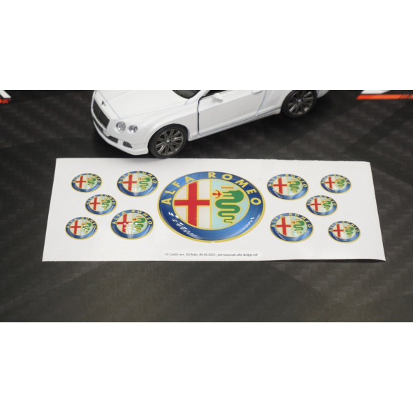 Alfa Romeo Logo 3M 3D Damla Silikon Torpido Bagaj Çamurluk Logo Amblem Arma Seti - 3