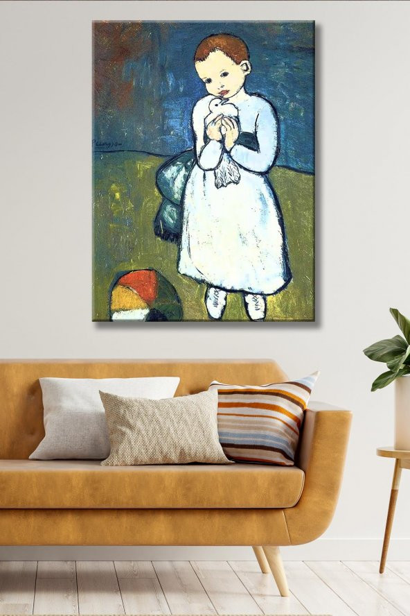 Pablo Picasso - Child with a Dove  - 106093 -  Dekoratif Duvar Kanvas Tablo