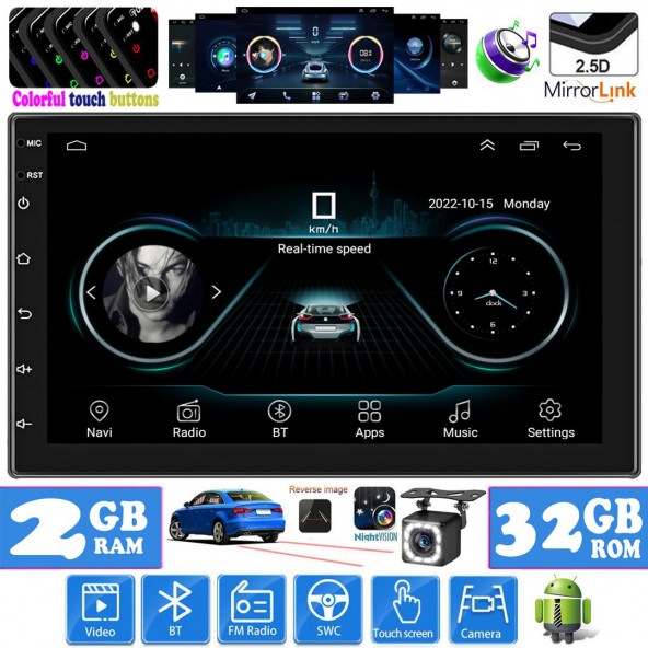 9 inç Universal Android 13 / 2-32 GB / Gerçek - PttAVM.com - 2024