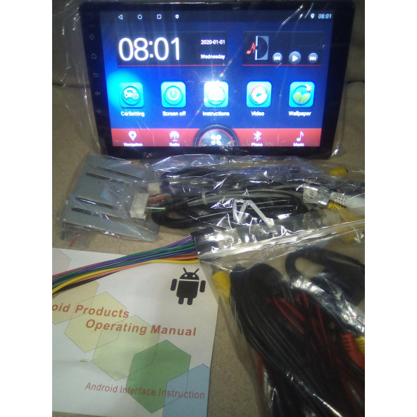 9 inç Universal Android 13 / 2-32 GB / Gerçek 2gb.ram 2Din Double Ekran Oto Multimedya arkası ince Kasa - 7