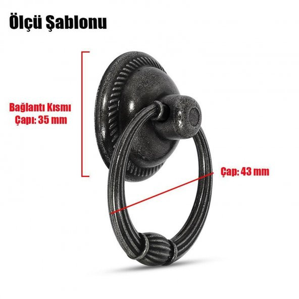 Halka Sarkaç Dolap Kapak Çekmece Kulpu Kulbu Krom Metal Kulp - 2