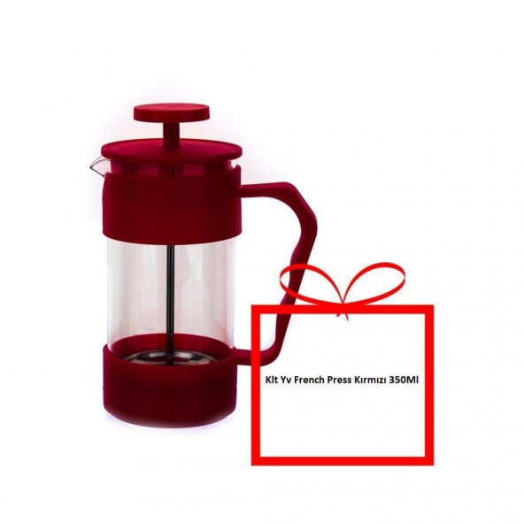 Galeri Kristal Klt Yv French Press Kırmızı 350Ml