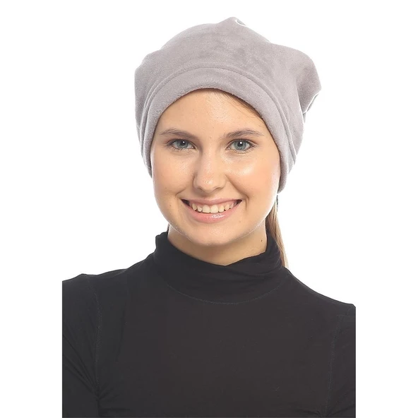 Siyah Polar Boyunluk Bayan Polar Boyunluk Bere  Gri - Resim 2