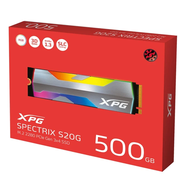 XPG Spectrix S20G 500GB RGB M2 Nvme 2500Mbs/1800Mbs SSD ASPECTRIXS20G-500G-C - 5