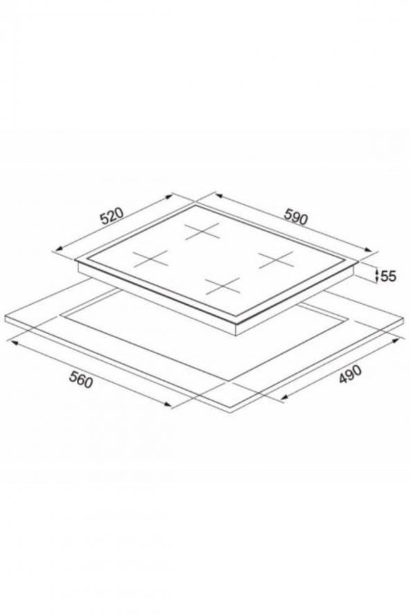 Silverline Siyah Cam Ankastre Set BO6024b01-CS5335B01-3420 Classy - Resim 6