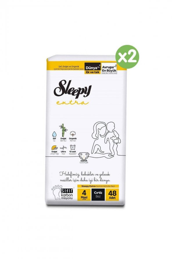 Sleepy Extra Günlük Aktivite Süper Paket Bebek Bezi 4 Numara Maxi 96 Adet - 2