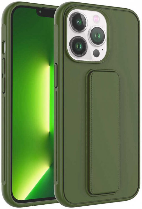 Apple iPhone 14 Pro Max Kılıf Standlı Mat Pürüzsüz Kapak - 4