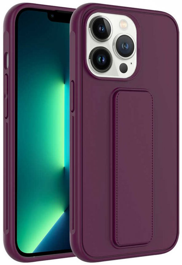 Apple iPhone 14 Pro Max Kılıf Standlı Mat Pürüzsüz Kapak - 7