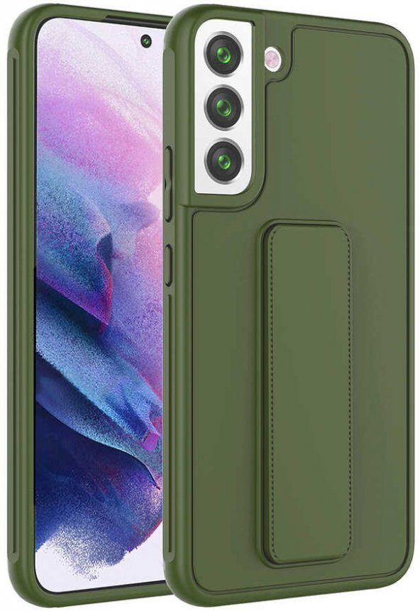 Samsung Galaxy S22 Plus Kılıf Standlı Mat Pürüzsüz Kapak - 4