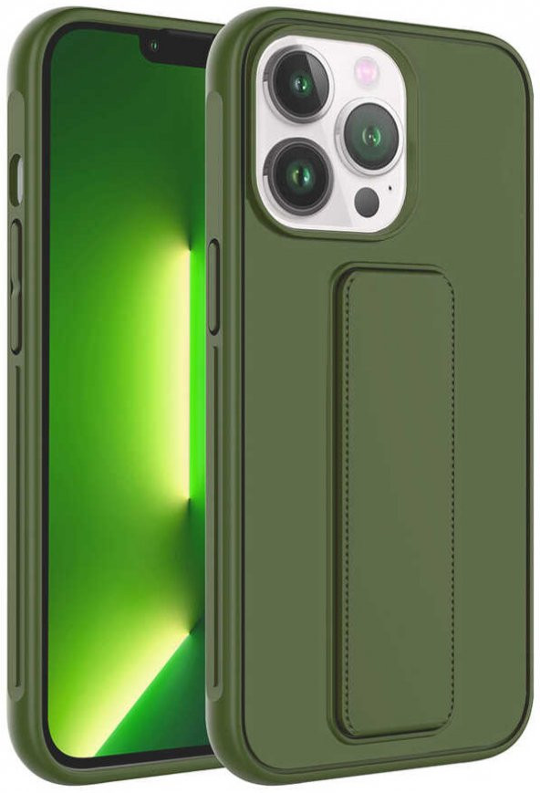 Apple iPhone 13 Pro Max Kılıf Standlı Mat Pürüzsüz Kapak - 4