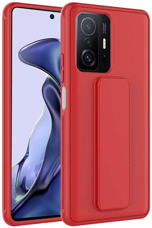 Xiaomi Mi 11T Pro 5G Kılıf Standlı Mat Pürüzsüz Kapak