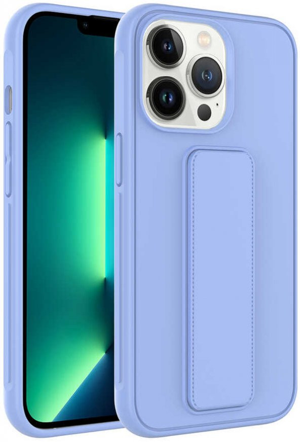 Apple iPhone 13 Pro Max Kılıf Standlı Mat Pürüzsüz Kapak - 8