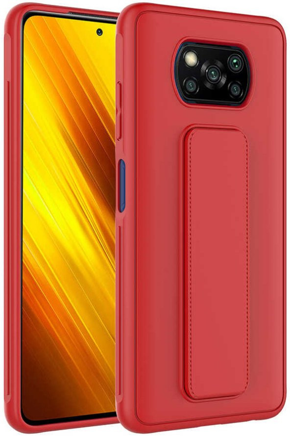 Xiaomi Poco X3 Kılıf Standlı Mat Pürüzsüz Kapak