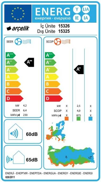 Arçelik (MontajDahil) 15325 Ekolojik 14500 Btu A++ İnverter Klima - 2