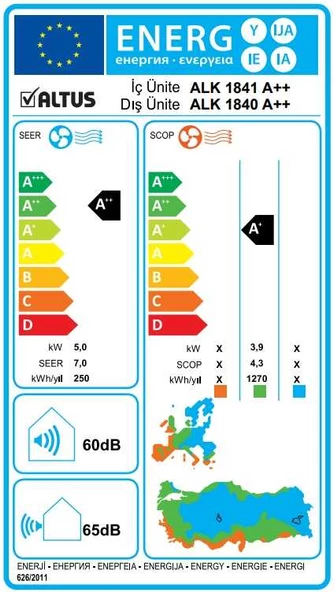 Altus (Arçelik Montaj Dahil) ALK1840 18000 Btu A++ İnverter Klima - 2
